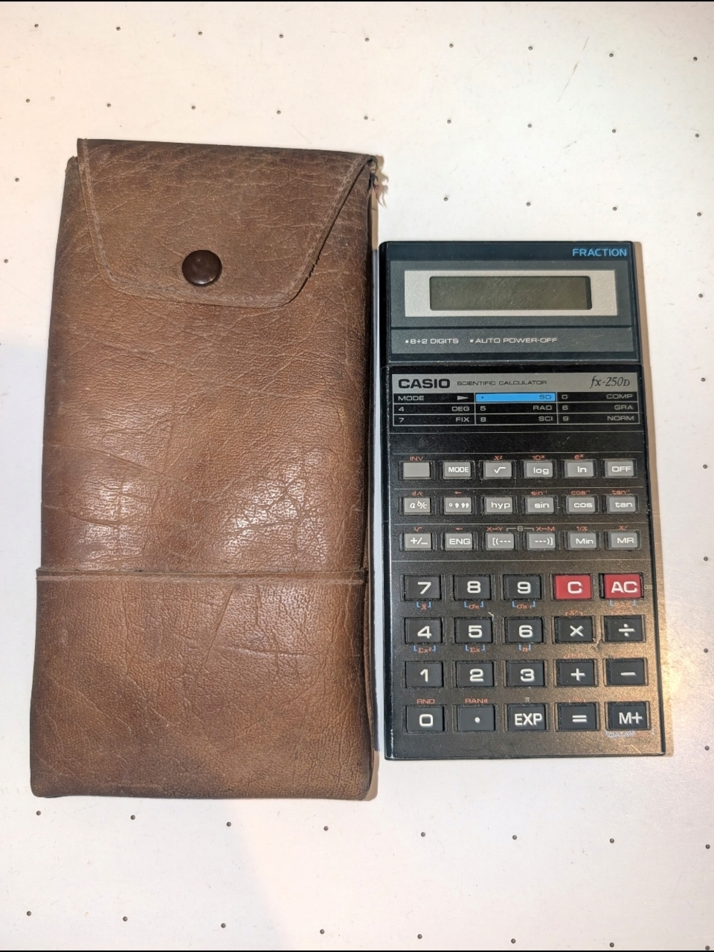 Casio fx-250D Scientific Calculator in Black with Brown Case